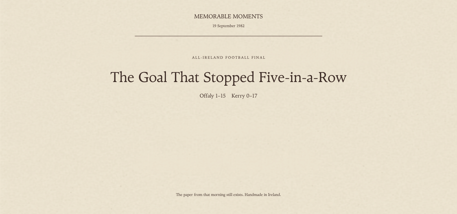 The Goal That Stopped Five-in-a-Row