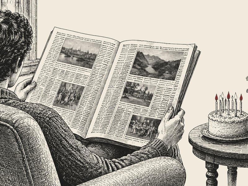 A bound newspaper gift for a milestone birthday
